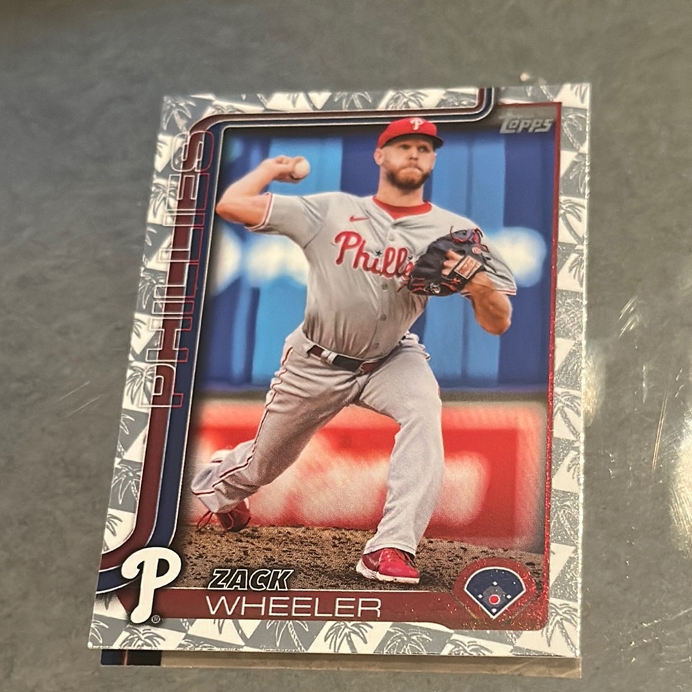 Topps Phillies Zack Wheeler Card - Red and Gray